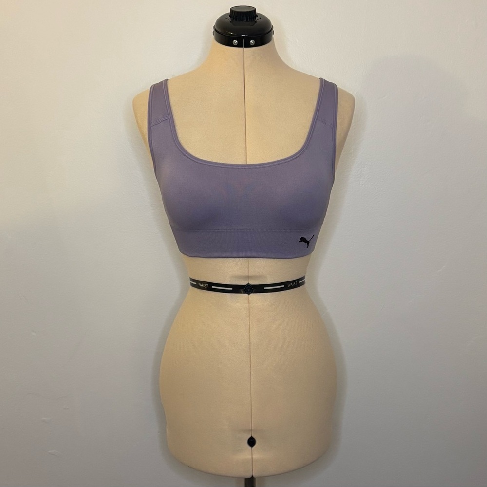 Puma Purple Drycell Seamless Square Neck Sports Bra with Padding, Activewear, S